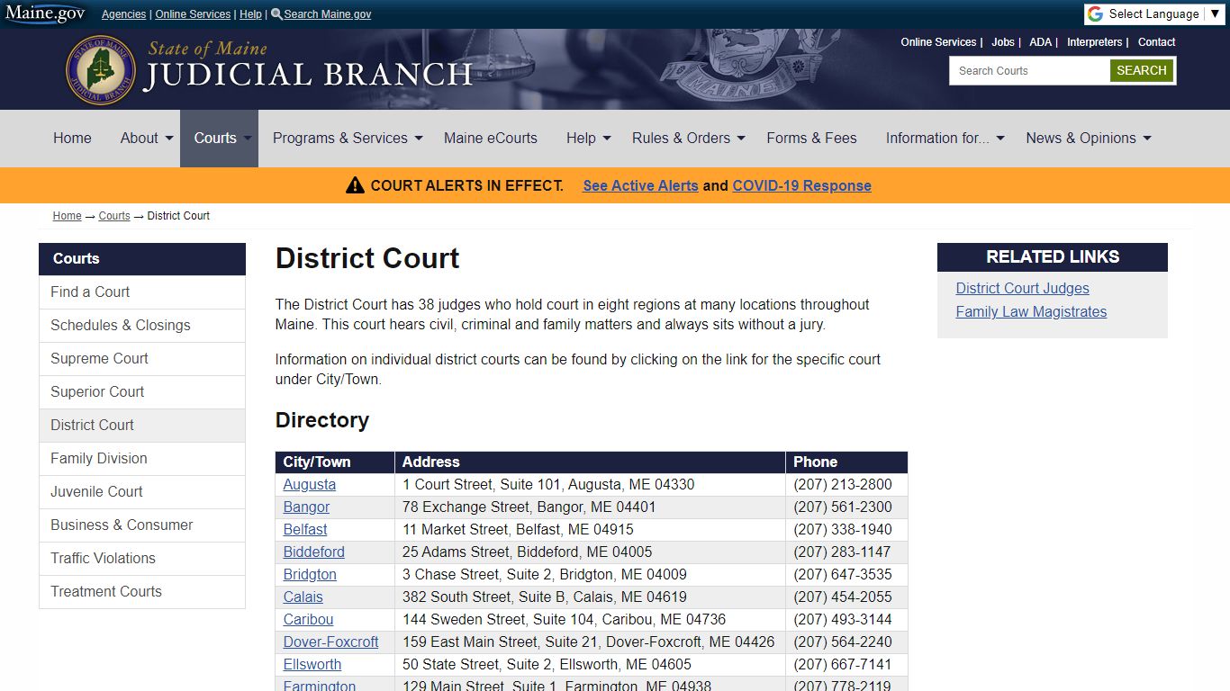 District Court: State of Maine Judicial Branch